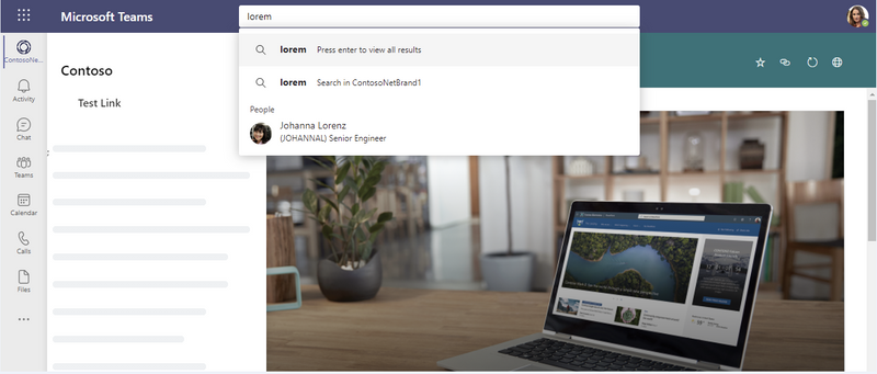 Standard Viva Connections Search Box